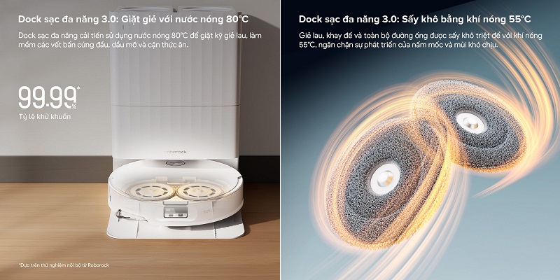 robot qrevo edge 2 giặt sấy nước nóng