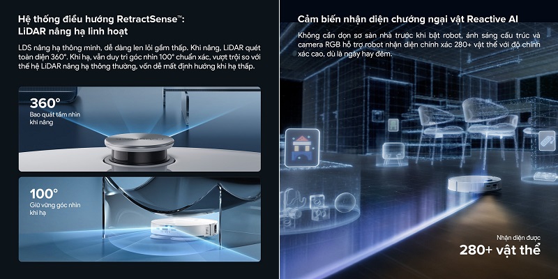 robot roborock qrevo edge 2 điều hướng thông minh tránh vật cản