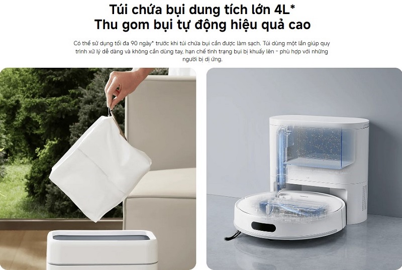 robot vacuum h40 tự động đổ bụi