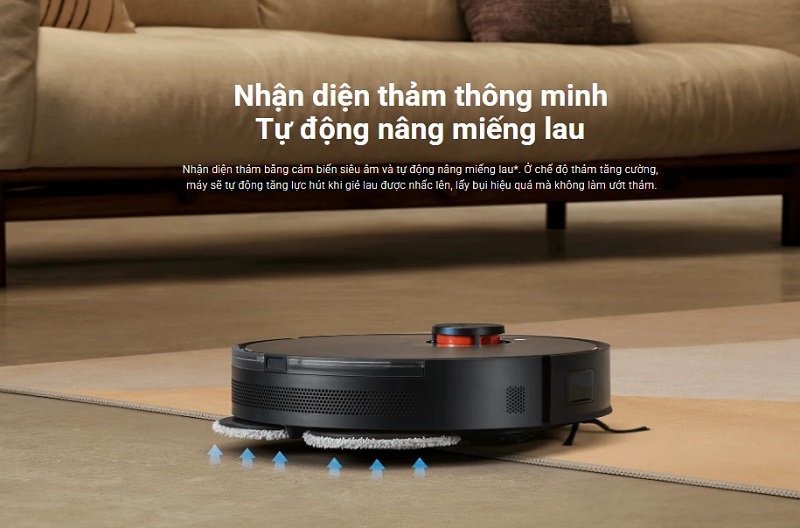 robot vacuum s20+ nhận diện thảm