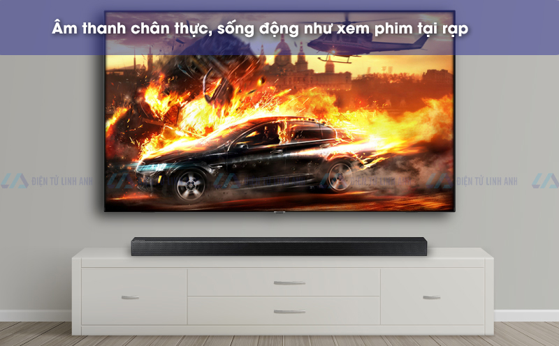 Soundbar Samsung HW K550 xem phim chân thực 