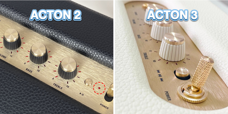 so sánh bảng điều khiển loa acton 3 - acton 2