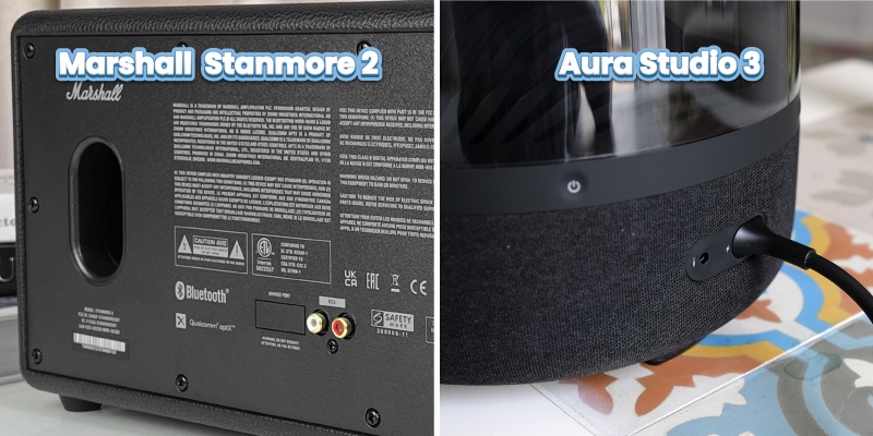 so sánh cổng kết nối củamarshall stanmore 2 vs harman kardon aura studio 3