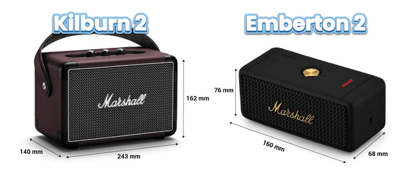 so sánh kích thước Kilburn 2 với Emberton 2