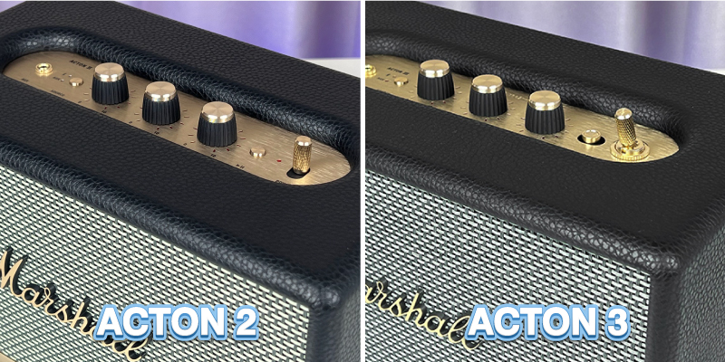 so sánh loa acton 3 - acton 2 chất liệu