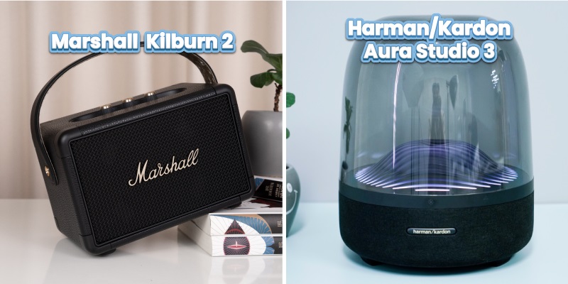 so sánh thiết kế Harman Kardon Studio Aura 3 vs Kilburn 2