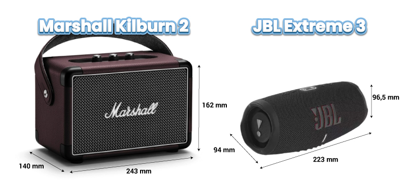 so sánh thiết kế loa kilburn 2 vs xtreme 3