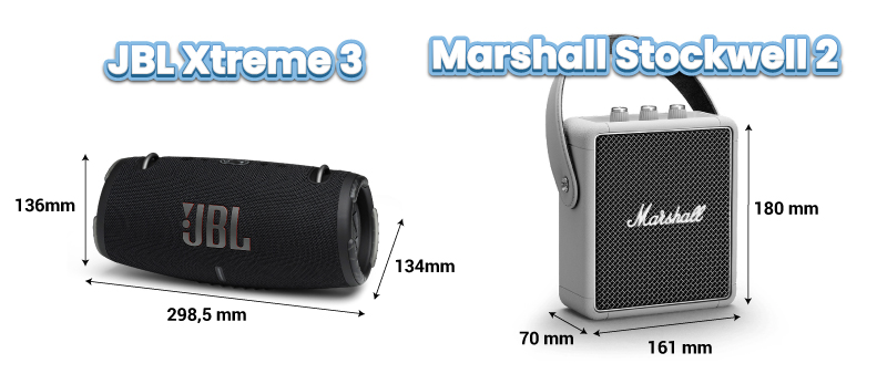 so sánh thiết kế loa marshall stockwell 2 vs jbl xtreme 3