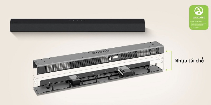 soundbar lg sử dụng chất liệu tái chế