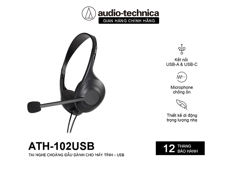 Tai nghe có micro Audio Technica ATH-102 USB 