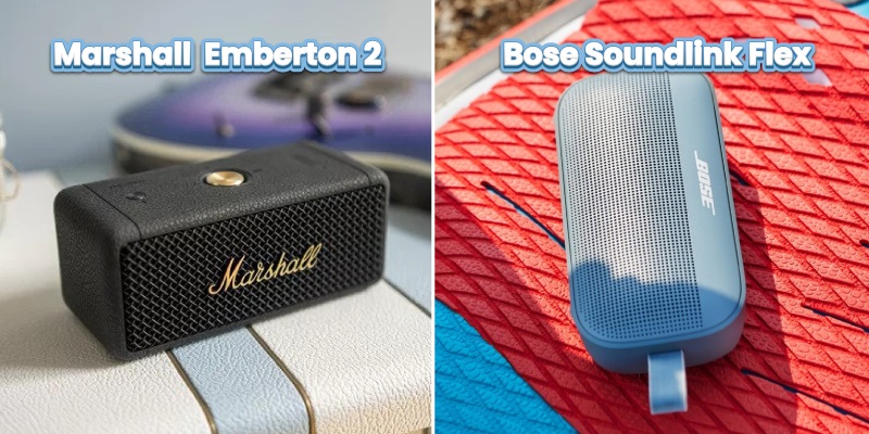 thiết kế của bose flex vs marshall emberton