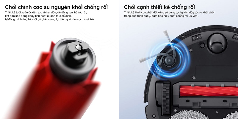 thiết kế chổi chống rối của robot qrevo s pro