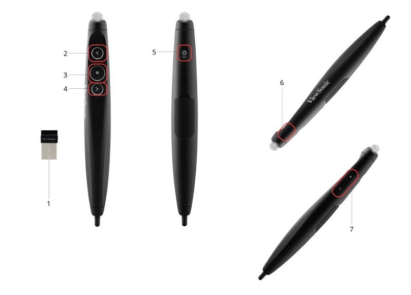 thiết kế của bút trình chiếu viewsonic airpen vb-pen-007