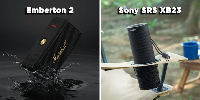 SonySRS-XB23 vs Marshall Ember Emberton 2 與 xb23 揚聲器設計