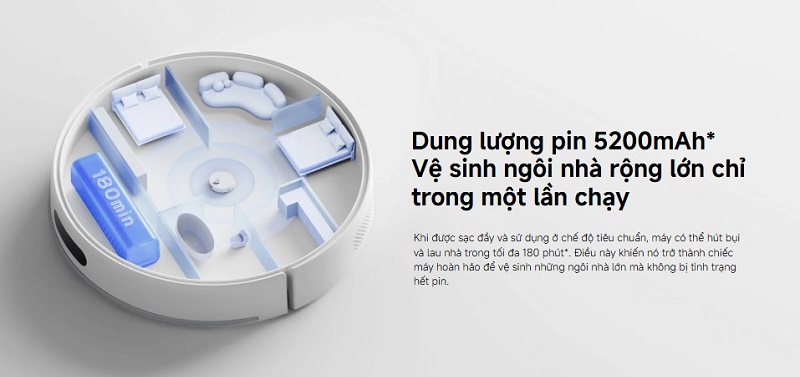 thời lượng pin của robot vacuum s40