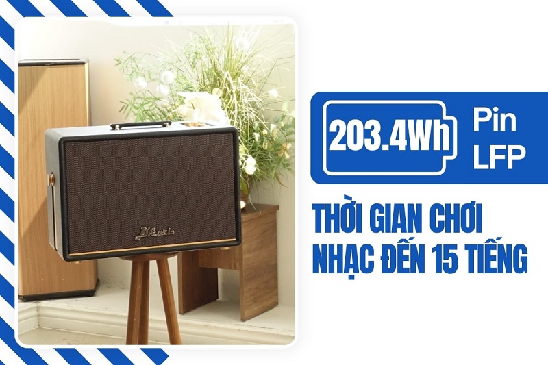 thời lượng pin loa d'auris 500