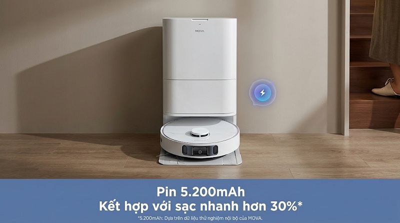 thời lượng pin robot mova e40 ultra