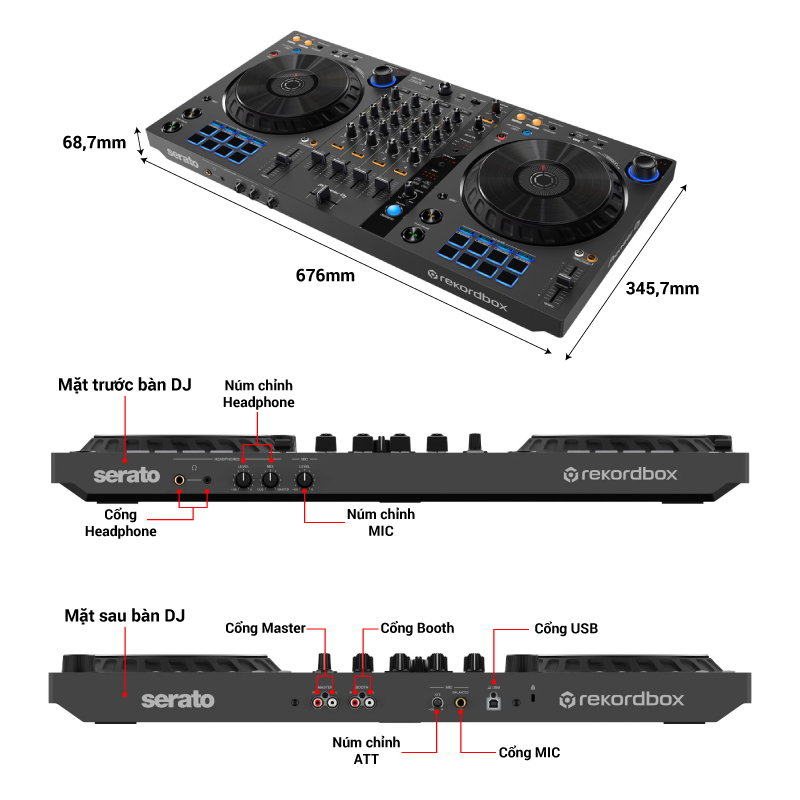 thông số bàn dj pioneer ddj flx6 gt