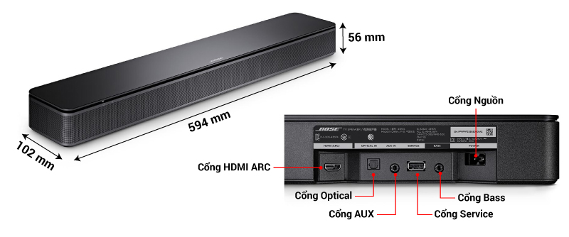 thông số bose tv speaker