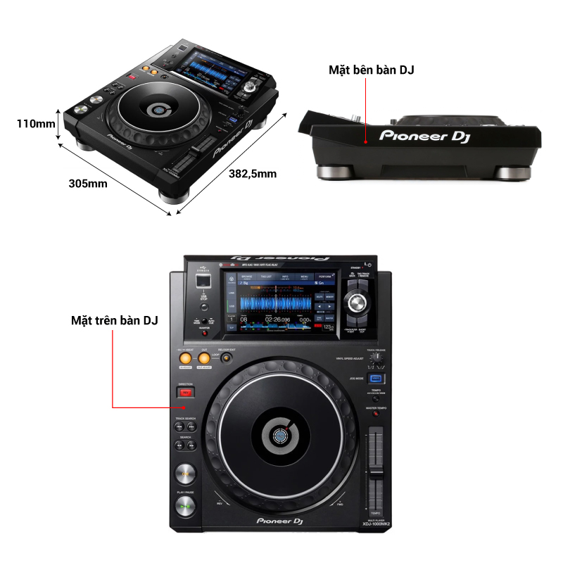 thông số kỹ thuật của bàn dj pioneer xdj 1000mk2