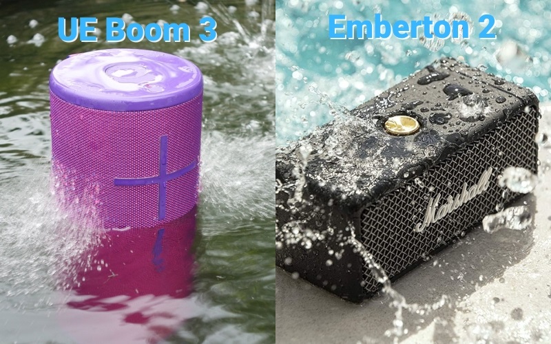 ue boom 3 va marshall emberton 2 đều chống nước ip67