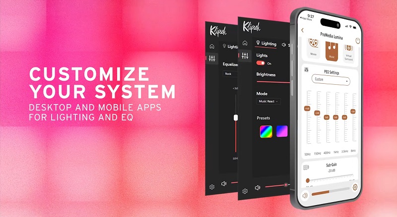 ứng dụng klipsch control với loa promedia lumina