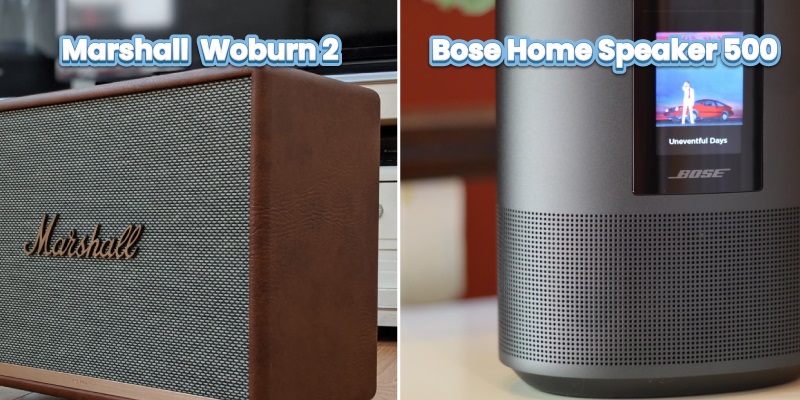 vỏ ngoài của Bose Home Speaker 500 vs Marshall Woburn 2