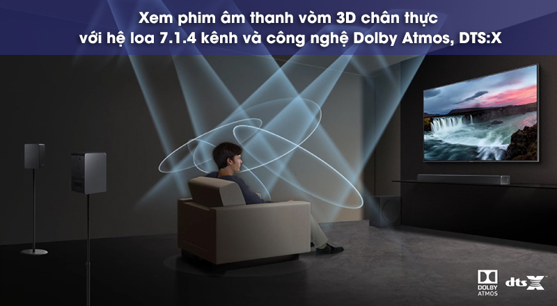 xem phim âm thanh vòm 3d voi loa samsung q90r