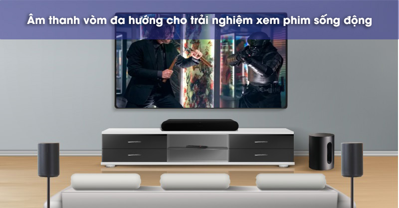 xem phim với loa ray + sub mini + era 100