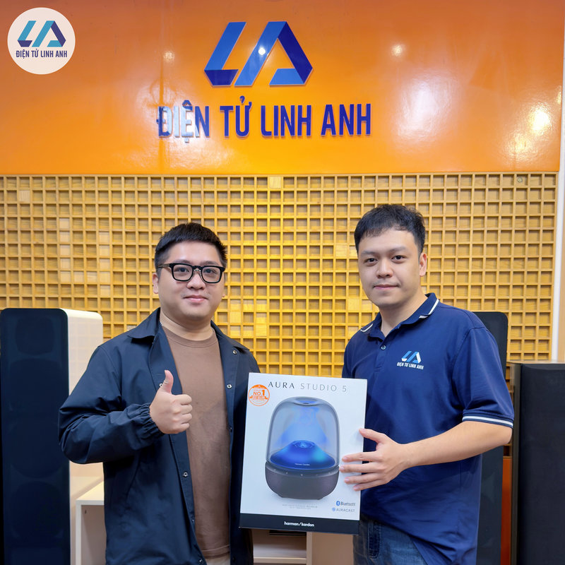 Loa Harman Kardon Aura Studio 5 chính hãng 160W, Bluetooth 5.4, Auracast, Led đẹp