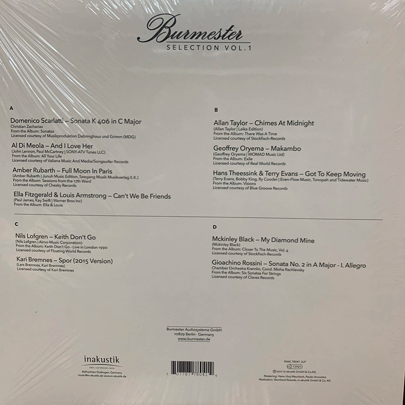 Đĩa than Burmester Selection Vol 1