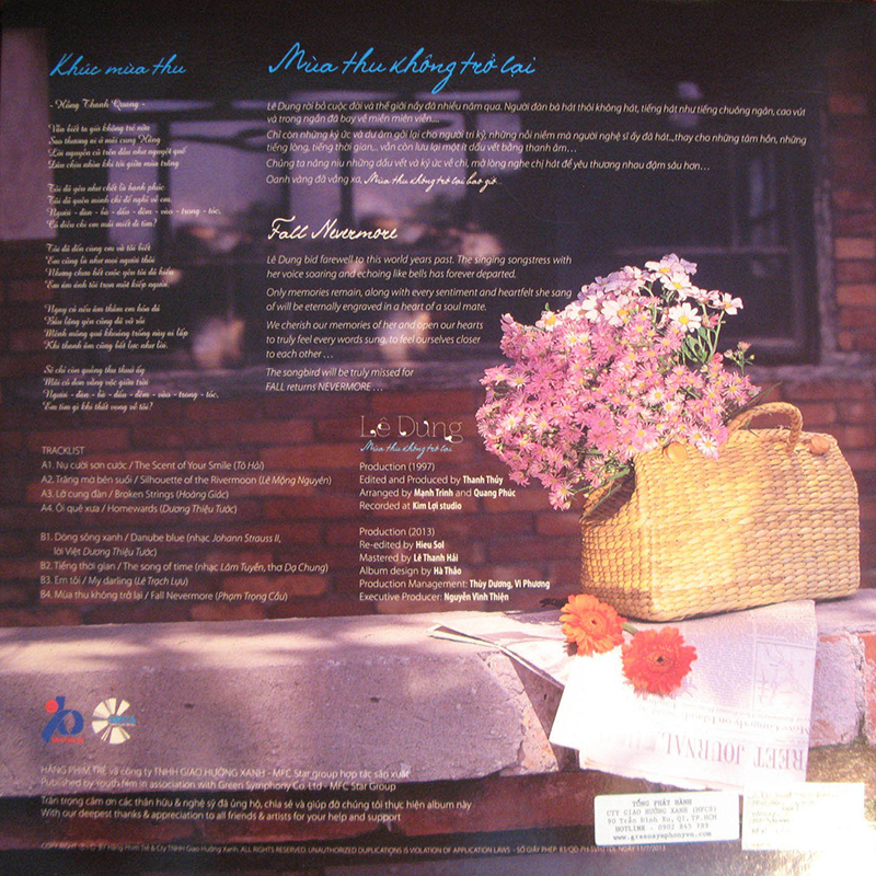 Đĩa than Lê Dung - Mùa thu không trở lại