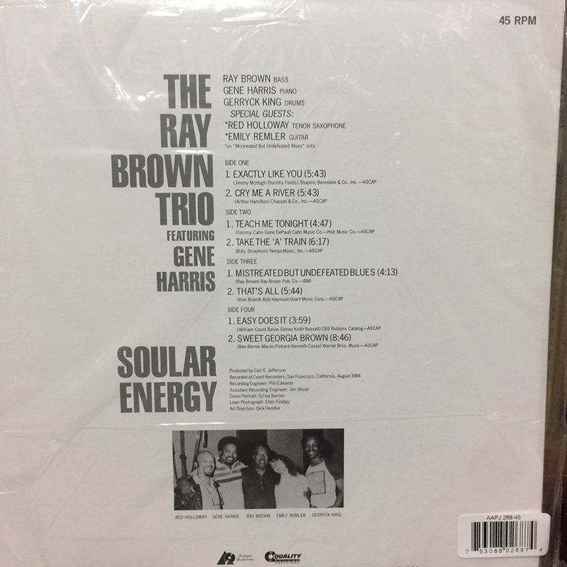 Đĩa than The Ray Brown Trio - Soular Energy