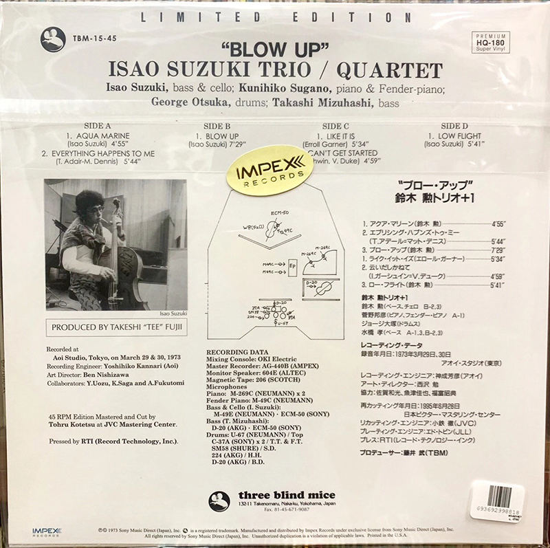 Đĩa than Isao Suzuki - Blow Up