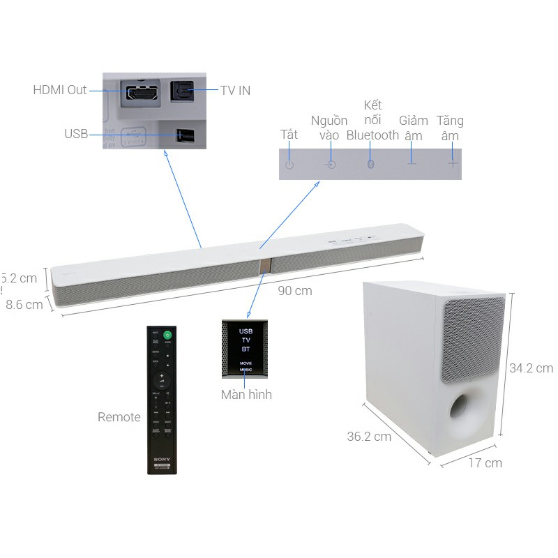 Loa soundbar Sony HT-CT290/BM