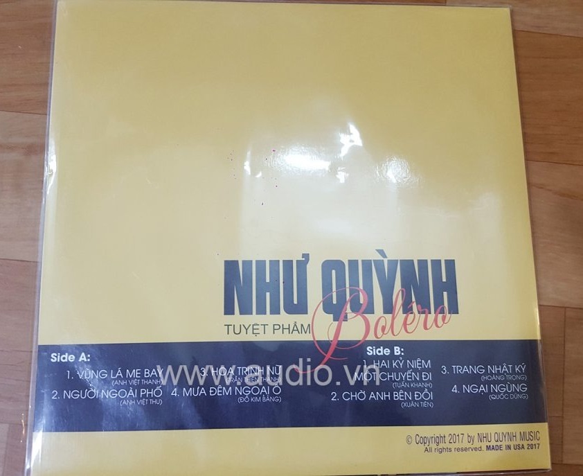 Đĩa than Như Quỳnh - Tuyệt Phẩm Bolero