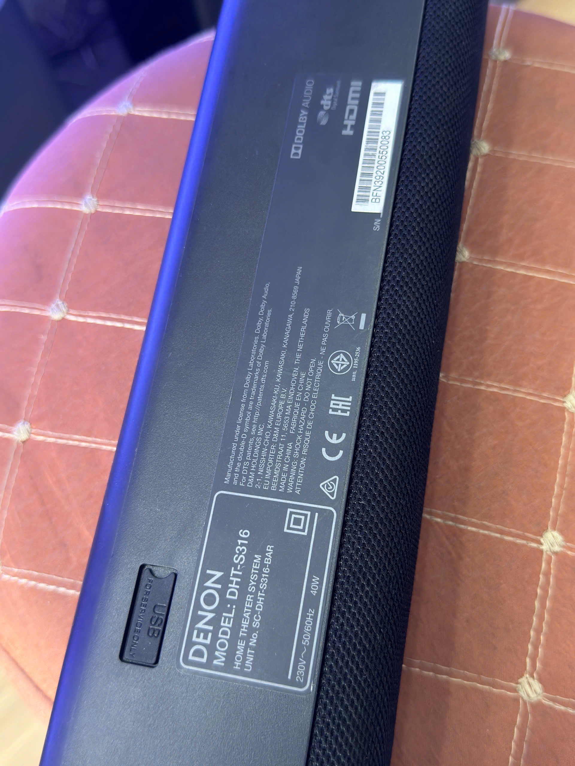 Soundbar Denon DHT-S316 Likenew