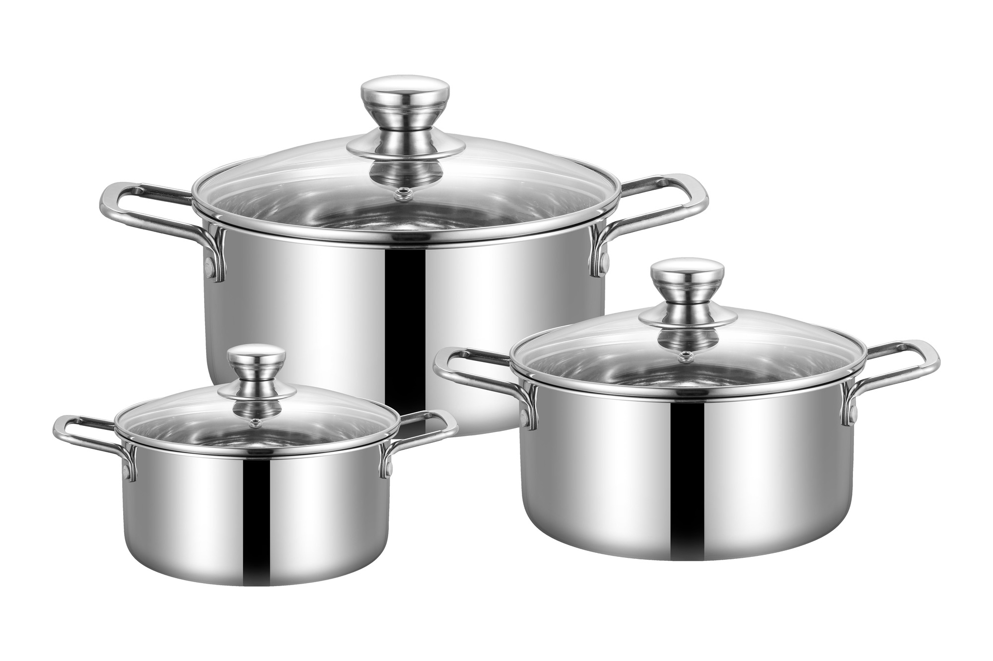 Kalpen Ritter RT1 Topfset aus 3-lagigem Edelstahl 316, 16-20-24 cm