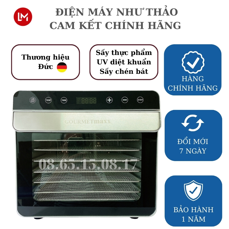 Máy sấy thực phẩm Gourmetmaxx 8 khay