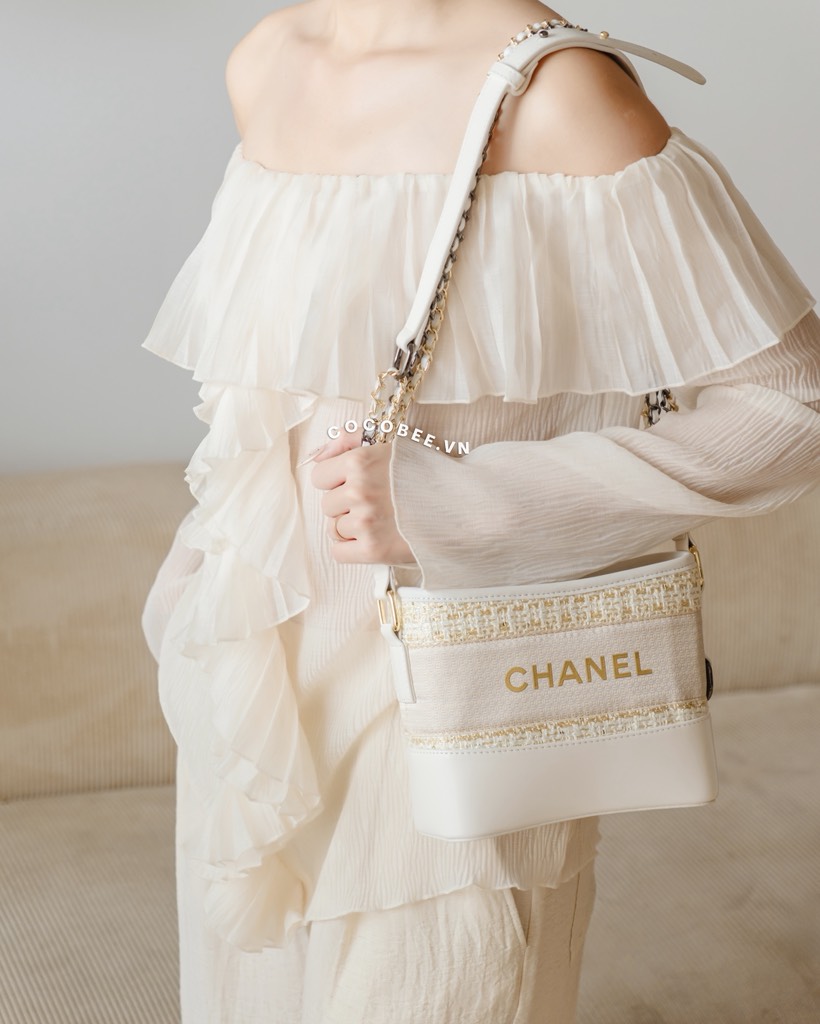 Túi Da Thật - Custom CHANEL từ Ruy Băng Tweed (21x17x8cm kèm Box Hãng)