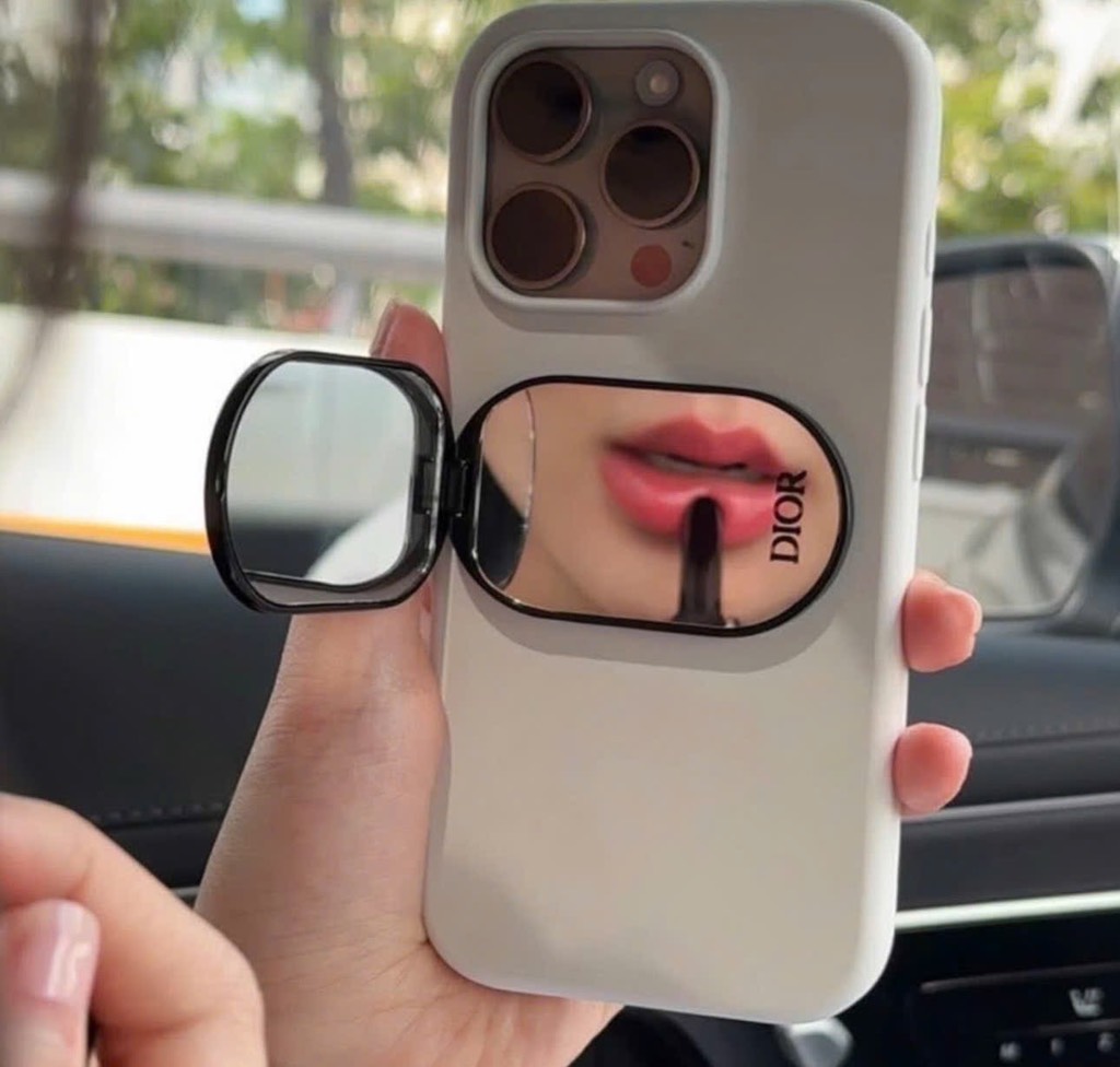 Gương dán điện thoại DIOR CD Logo Mirror Phone Ring Holder Stand Dual