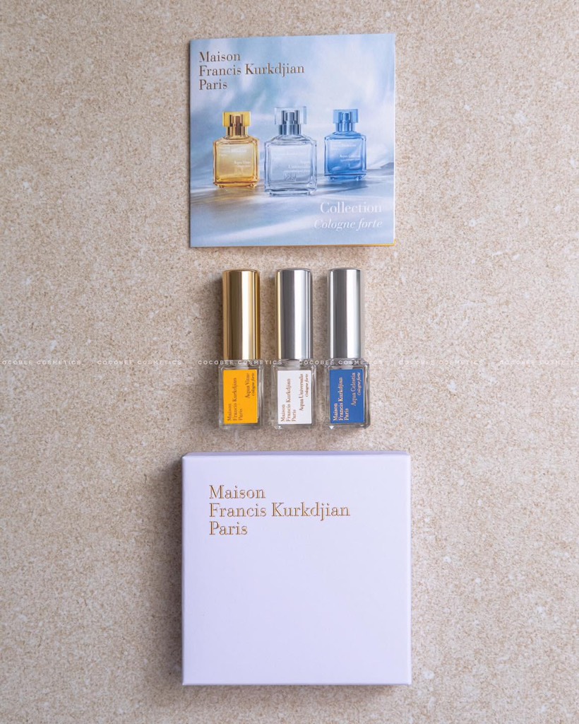 Set Nước Hoa MFK - Maison Francis Kurkdjian Cologne Forte Travel Aqua Universalis Vitae & Celestia 3x5ml