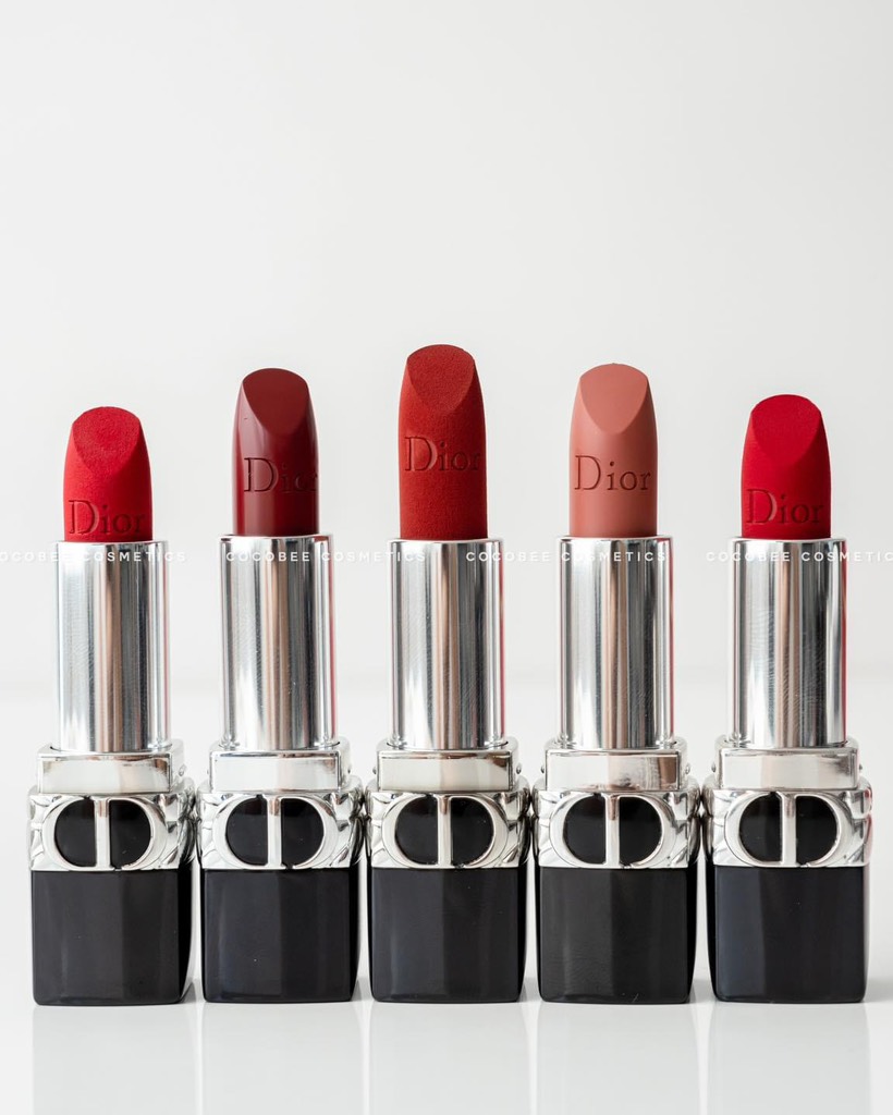 Set DIOR 5 Son Fullsize Hộp Đỏ Da - Rouge Dior Refillable Lipstick Collection