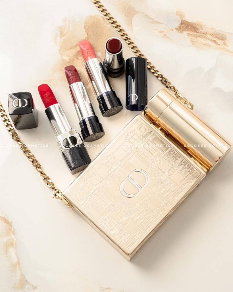 Clutch Set Rouge DIOR Minaudiere The Atelier Of Dreams Limited Edition (Gift Bản Vàng) (10x8x3.5cm)