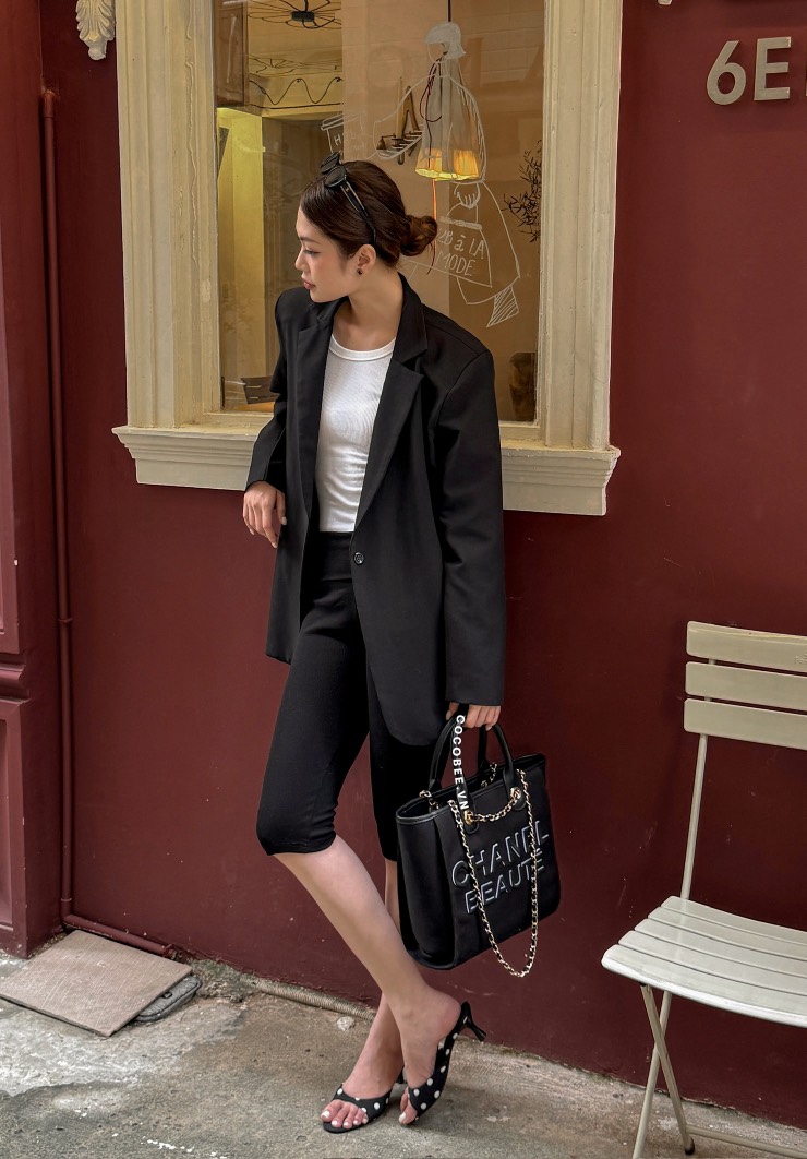 Túi Custom CHANEL Beauty - Chanel Deauville Tote Bag Tặng Túi hãng (30x24x15cm)