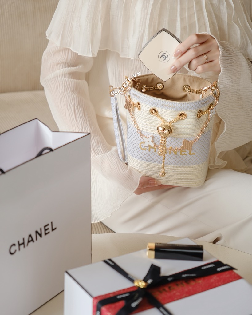 Túi Custom - Bucket CHANEL (Tặng Hộp Chanel RB) 17x16x12cm