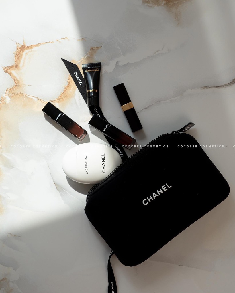 Túi Đựng Mỹ Phẩm CHANEL Gift Bag Chính Hãng ( Đen 20x13x3.5cm )