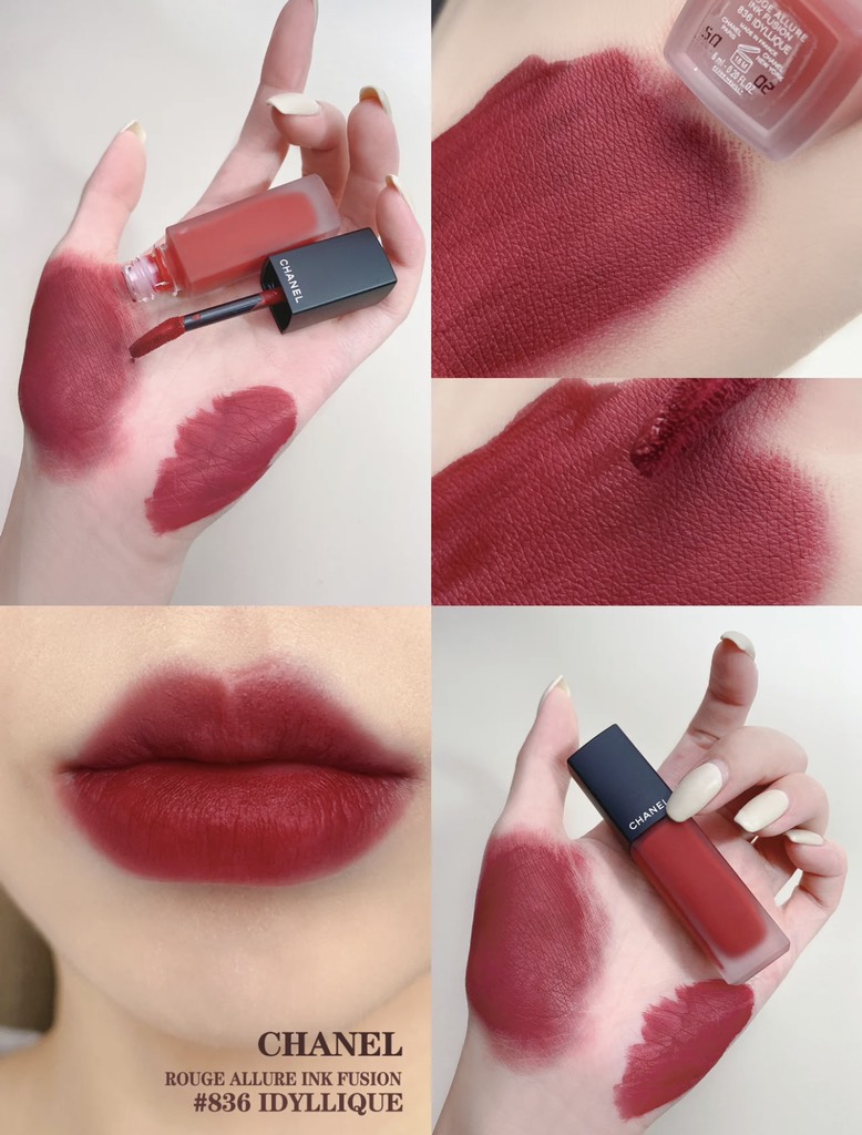 Son Chanel Rouge Allure Ink Fusion 836 Idyllique Màu Đỏ Đậm  Lazadavn