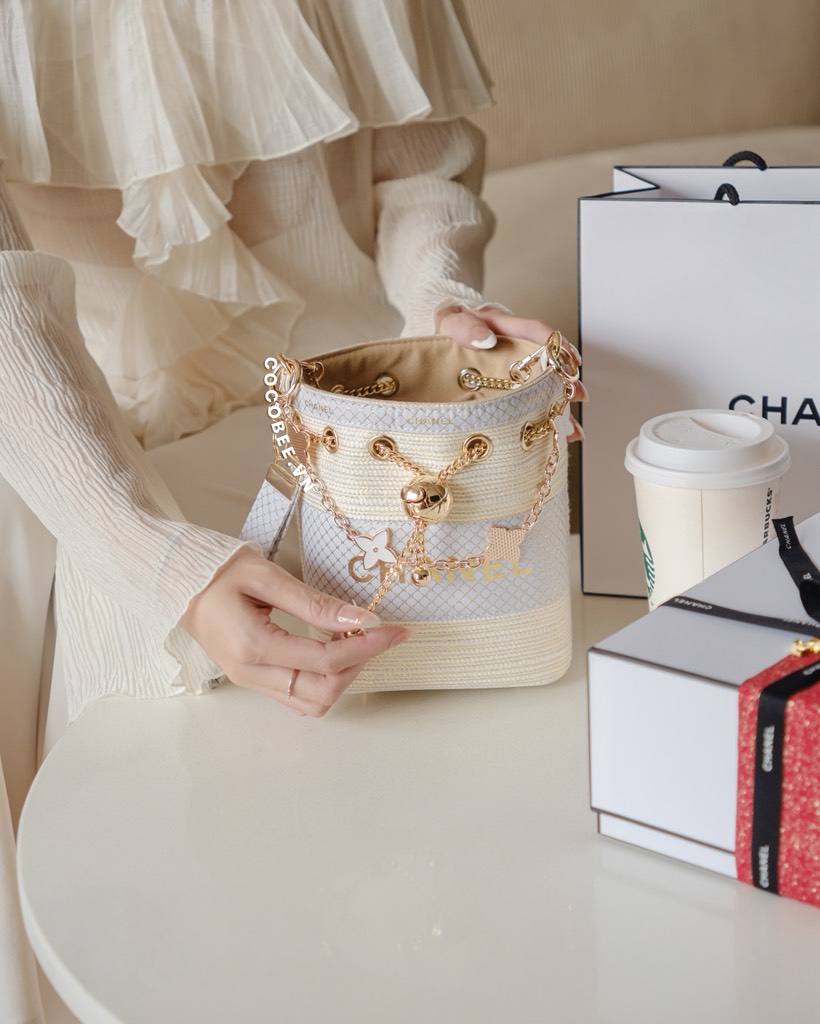 Túi Custom - Bucket CHANEL (Tặng Hộp Chanel RB) 17x16x12cm