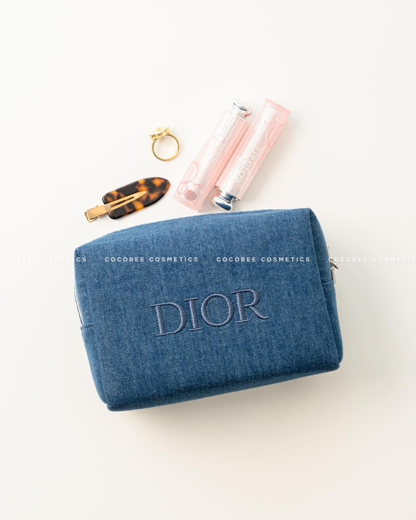Túi Đựng Mỹ Phẩm DIOR Pouch Xanh 2024 Chính Hãng (18x10x12cm)